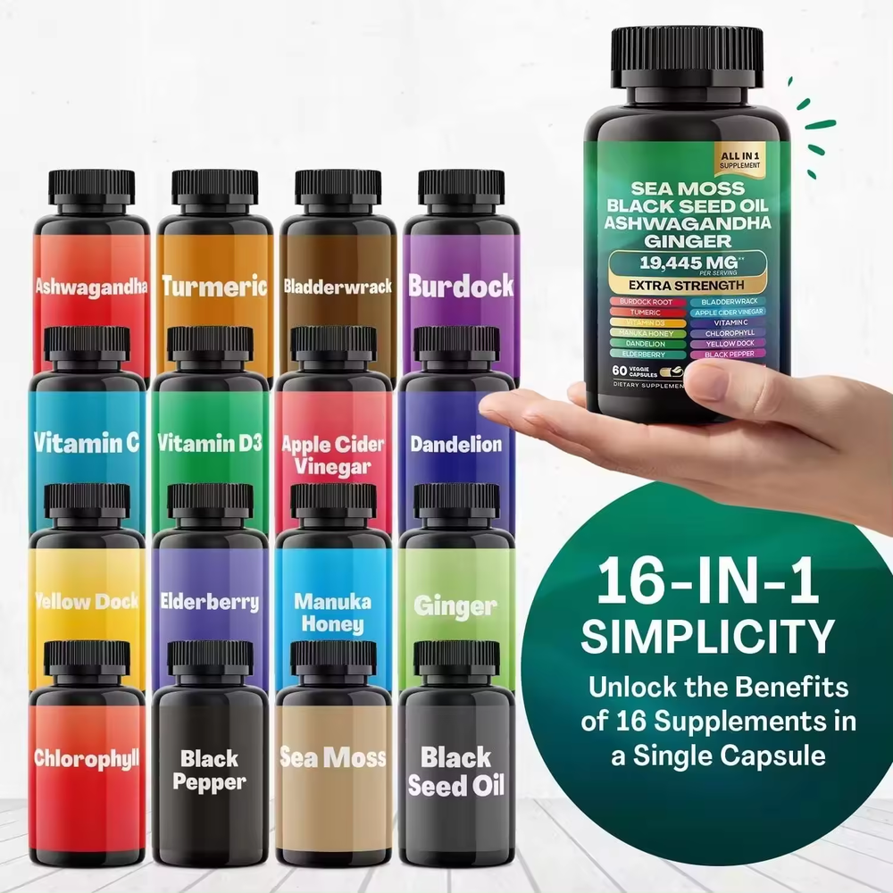 Sea Moss & Shilajit (Black Seed Oil, Turmeric, Ashwagandha, Ginger, Vitamin D)