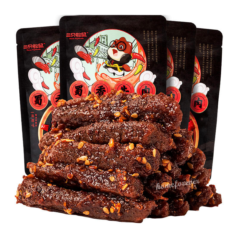 4 Bags  Chinese Food Snack Specialty Spicy Beef Snack Main image