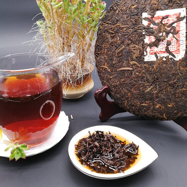 HelloYoung Yunnan Tong Qing Hao Yiwu Mt. Old Tea Puerh Tea Cake Ripe Puer Cooked 357g