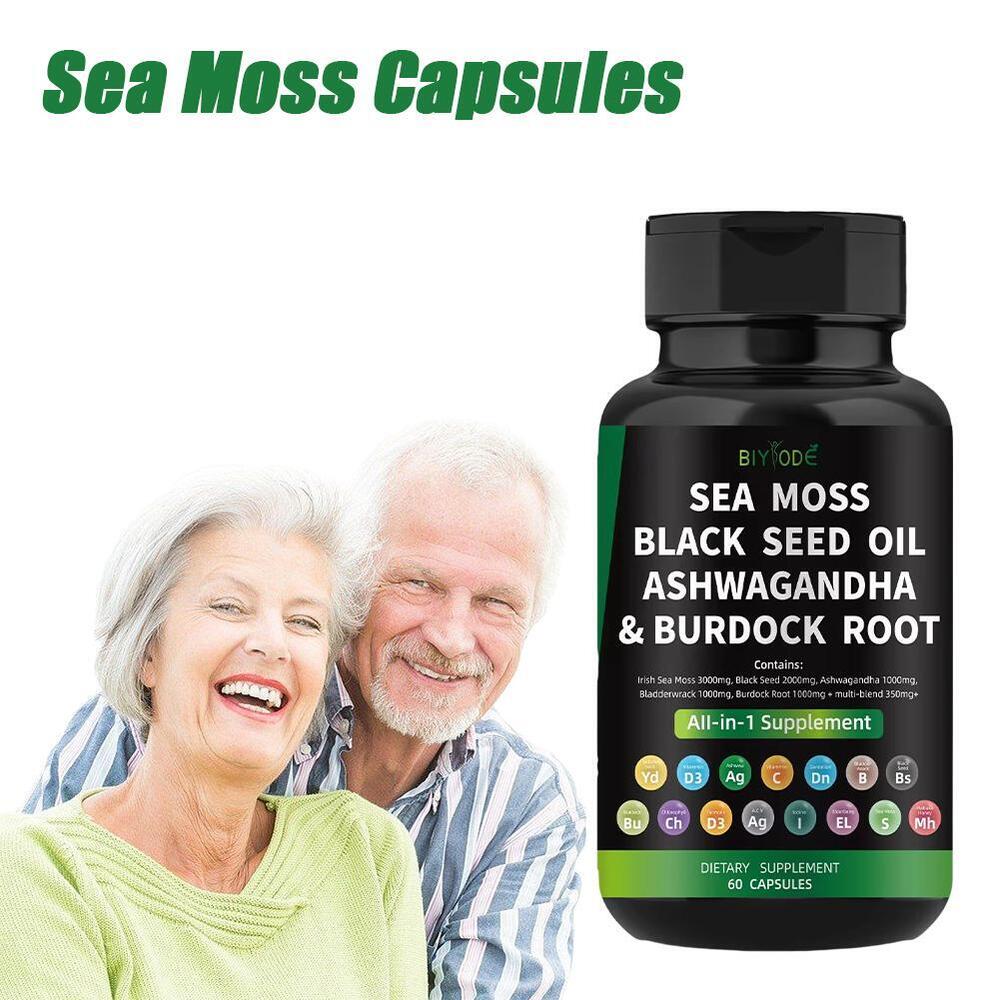 Certified Organic Sea Moss Capsules Irish Sea Moss Bladderwrack Burdock Root Secondary image