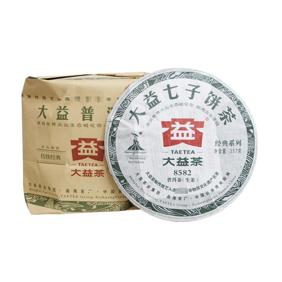 HelloYoung TAETEA 8582 Shen Puer Tea Batch 002 Dayi Raw Puer Tea 357g Main image