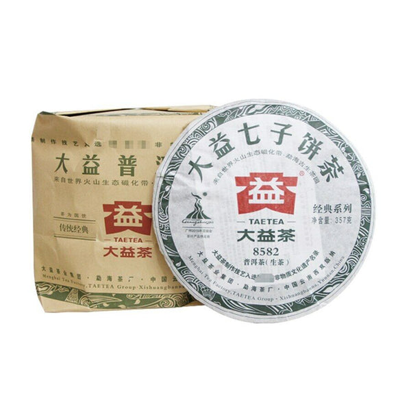HelloYoung TAETEA 8582 Shen Puer Tea Batch 002 Dayi Raw Puer Tea 357g