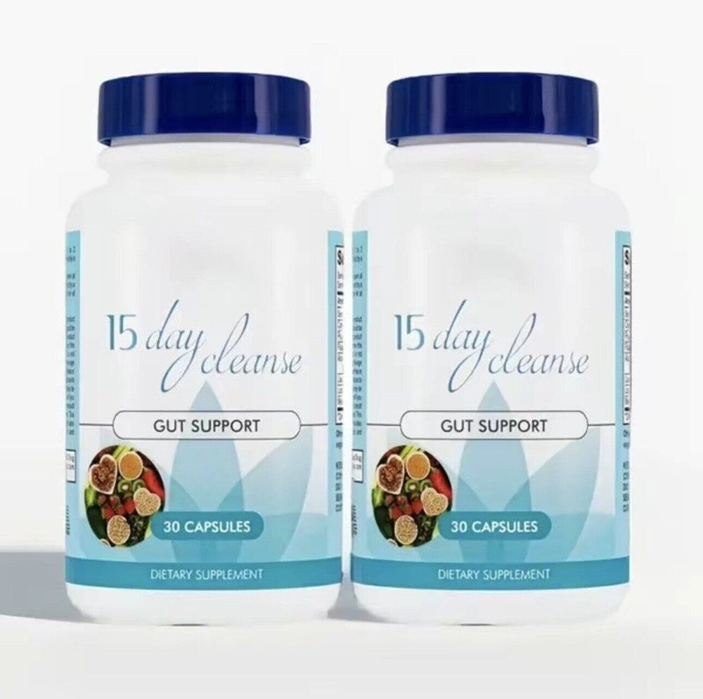 Gut and Colon Support 15 Day Cleanse Detox 30 CAPSULES Non-GMO