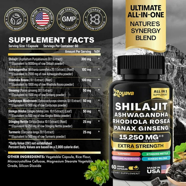 Natural Dynamic Vitality Bundle -Sea Moss Multivitamin & Shilajit Power Combo