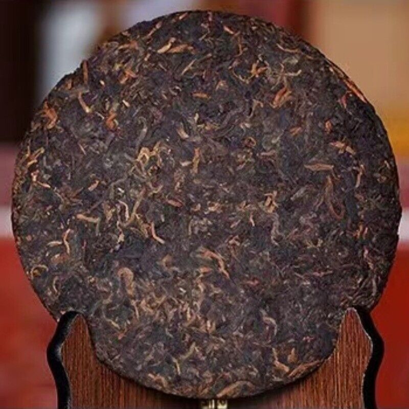 357g Yunnan Qizi Shu Puerh Cake Tea Menghai 7572 Old Pu-erh Ripe Tea Cake Secondary image