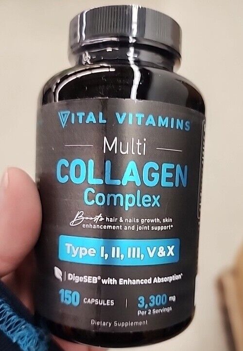 Vital Vitamins Multi Collagen Complex - Type I, II, III, V, X, Grass Fed, Main image