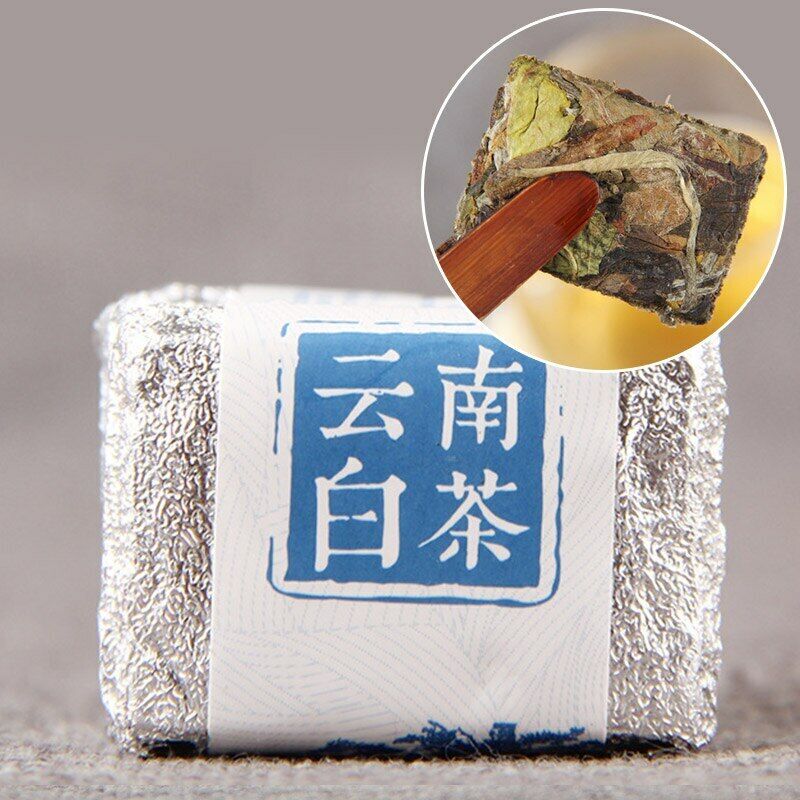 HelloYoung Mini Yunnan Chinese White Tea Bai Cha Tea Small Cake 4 pieces*5g/bag 100g Main image