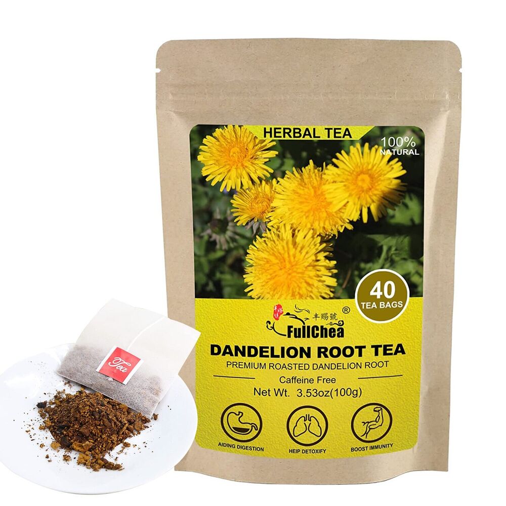 HelloYoung FullChea - Dandelion Root Tea Bags, 40 Teabags, 2.5g/bag