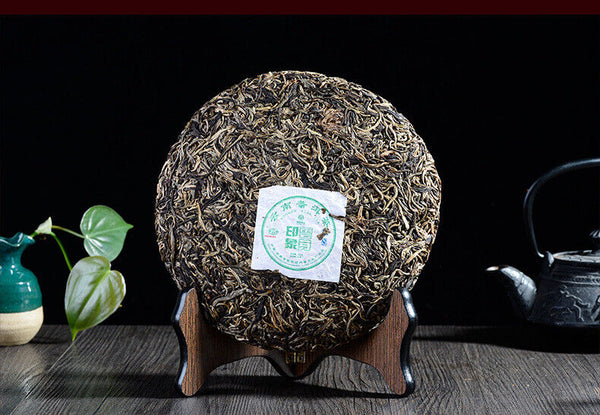 HelloYoung Puwen Tea Yunnan Puer Tea Raw Sheng Pu-Erh Green Tea Cake 400g/10.58oz