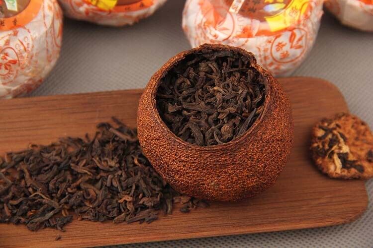HelloYoung Xinhui Aged Chenpi Ripe Puer Tea Orange Skin Puerh Pu'er Loose Tea PEI YU 312