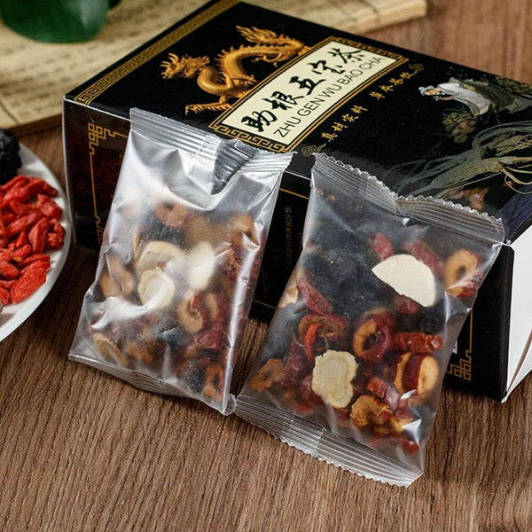 Ginseng Five Treasures Tea Kidney Zhu Gen Wu Bao Cha Wubao Bags Men’s Essentials