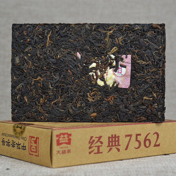 TAETEA Menghai Dayi Pu-erh Tea Brick 250g/8.8oz Ripe Puer Pu'er 1601 Batch