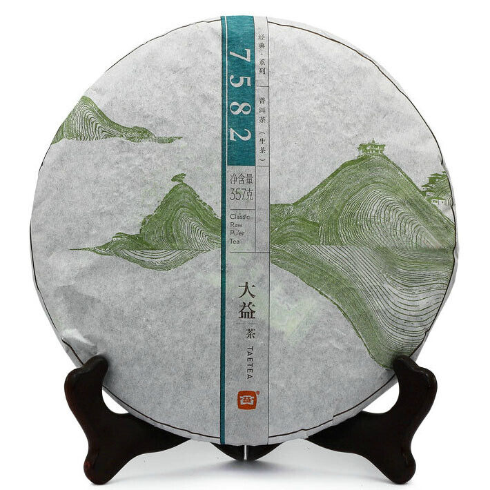 HelloYoung Yunnan Menghai Dayi TAETEA 7582 Classic Raw Pu'er Tea Puerh Tea357g/12.59oz Secondary image