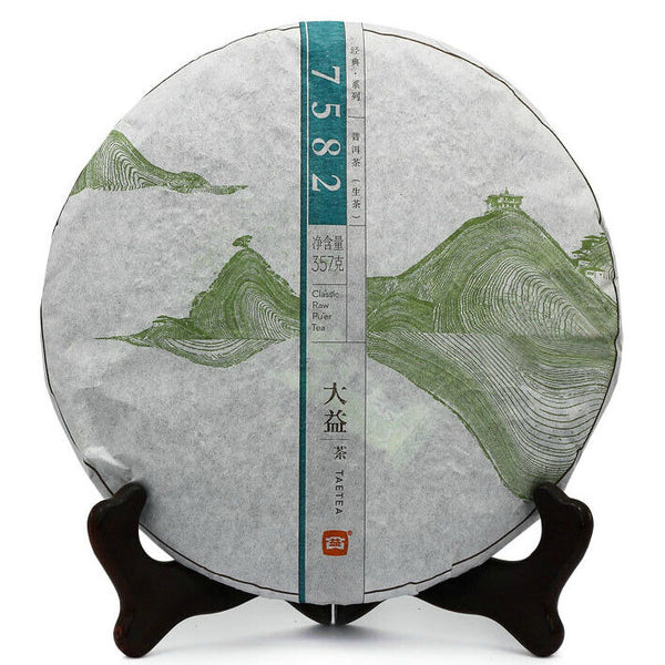 HelloYoung Yunnan Menghai Dayi TAETEA 7582 Classic Raw Pu'er Tea Puerh Tea357g/12.59oz