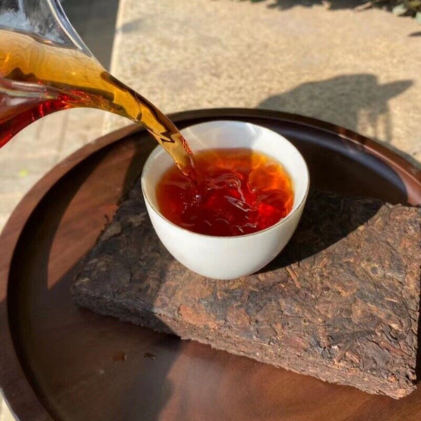 200g/7.05oz Ripe Puerh Tea Brick Golden Banzhang Pu-erh Tea Organic Pu'er Tea