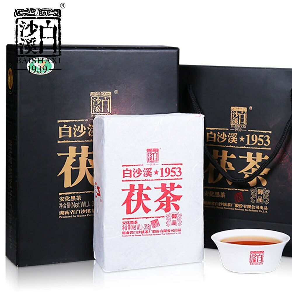 HelloYoung Anhua Baishaxi /Yupin Fucha Classic 1953 Dark Tea Brick Tea 318g Main image
