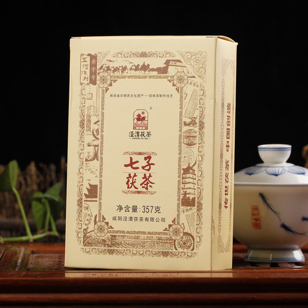357g Golden Flower Dark Tea  Jingwei Fu Tea Shaanxi Jinhua Qizi Fu Cha Brick