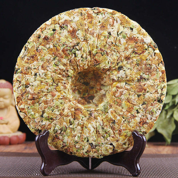 357g Yunnan Puerh Flower Tea Cake Old Tree Wild Pu-erh Raw Scented Tea Pu'er Tea