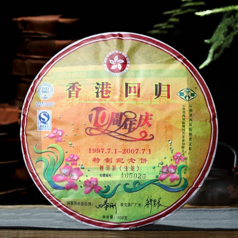 HelloYoung 2007 Puwen Yunya Shen Puer Raw Pu-Erh Tea Hong Kong Return 10th Anniversary 400g