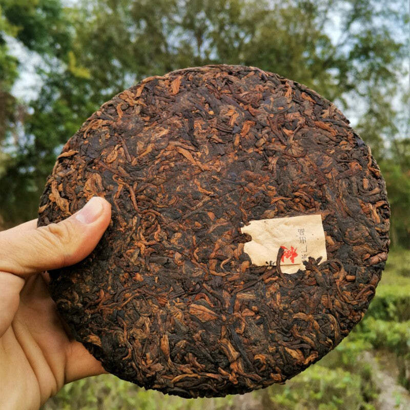 357g Bulang Mountain Big Tree Puerh Ripe Tea Cake Yunnan Aged Pu-erh Cooked Tea Secondary image