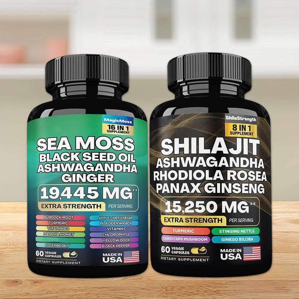 Sea Moss Bundle Black Seed Multivitamin & Shilajit Power Combo Kidney health