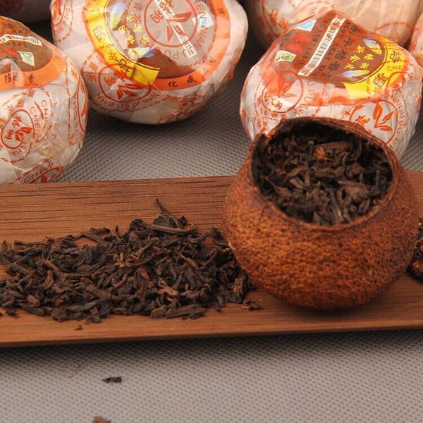 HelloYoung Xinhui Aged Chenpi Ripe Puer Tea Orange Skin Puerh Pu'er Loose Tea PEI YU 312