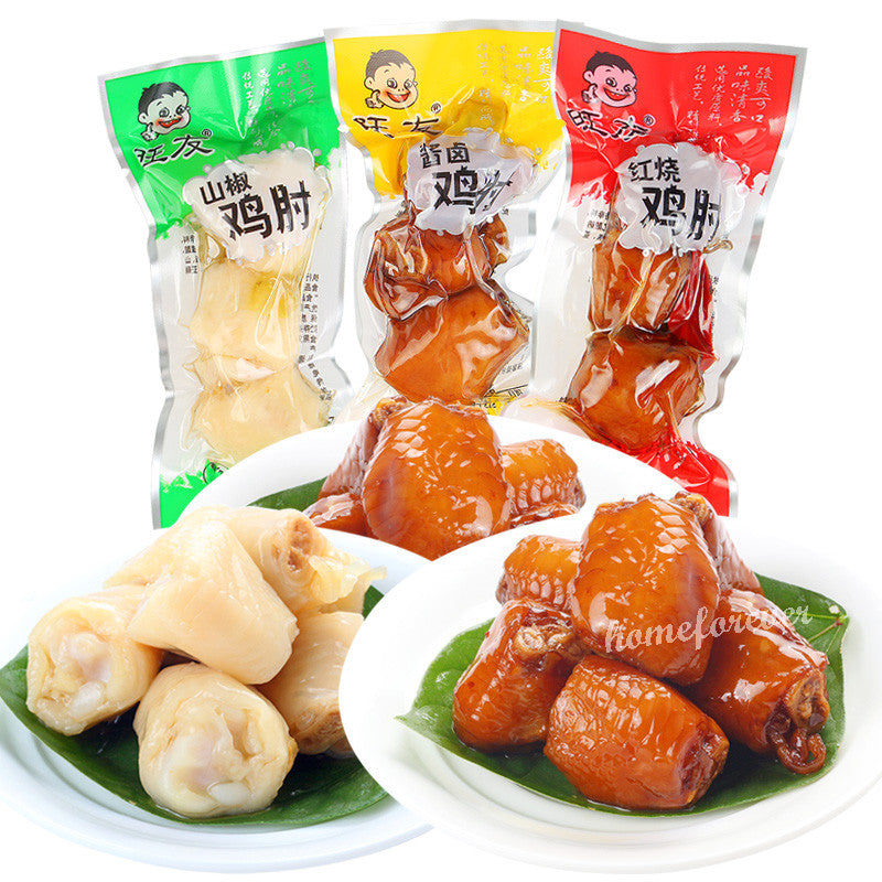 500g Wangyou Spicy Chicken Feet Chinese Specialty Snack Food 旺友鸡肘 山椒/酱卤/红烧/混合口味 Main image