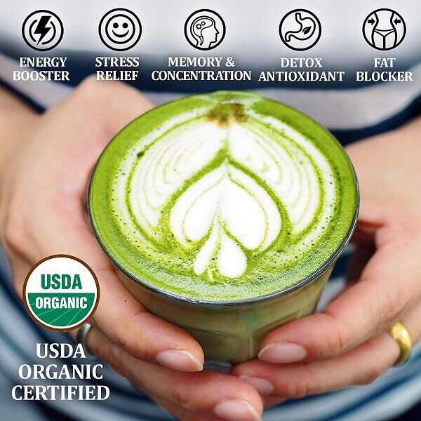 HelloYoung Organic Matcha Green Tea Powder Unsweetened 100% Natural 1LB Secondary image