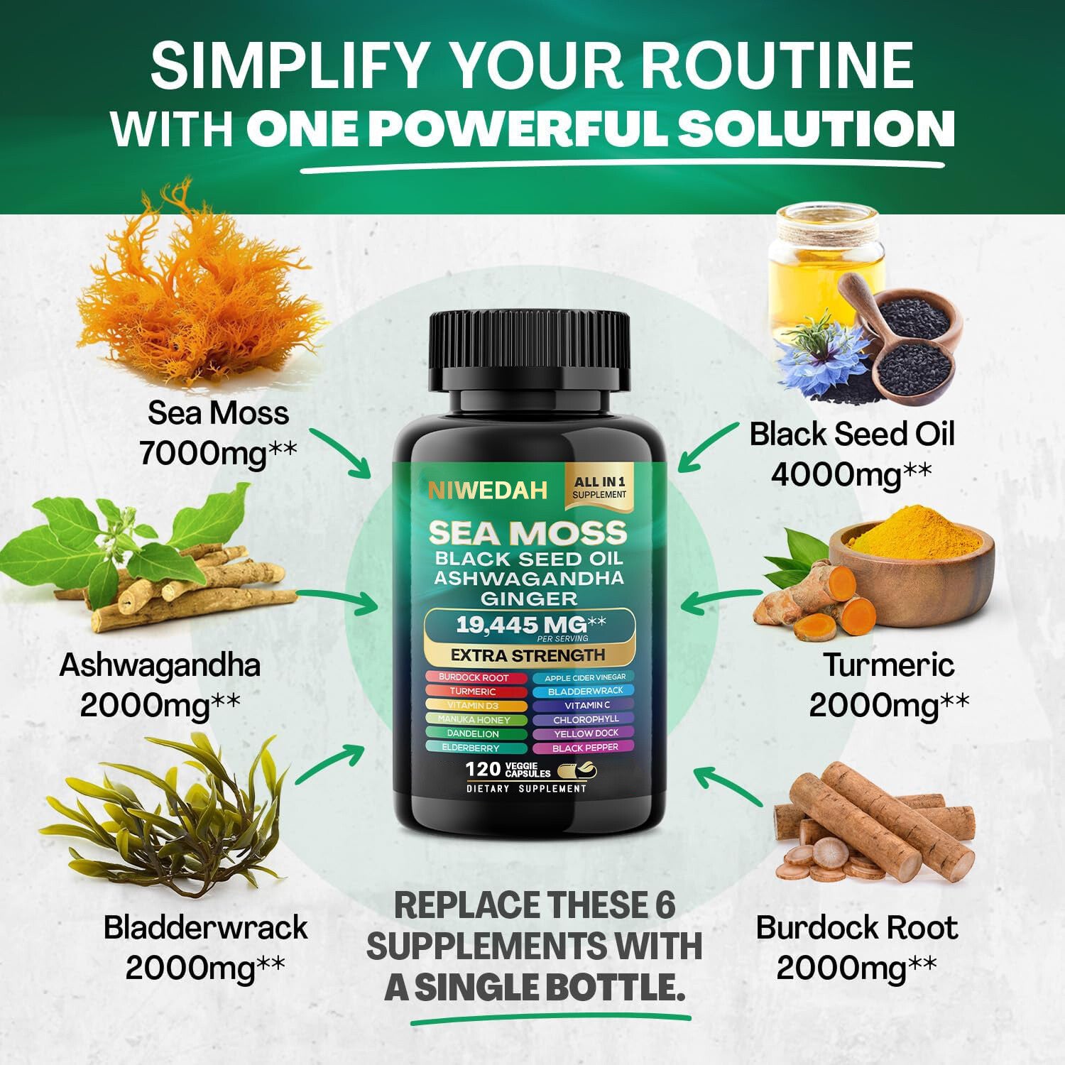 Sea Moss Bundle Black Seed Multivitamin & Shilajit Power Combo USA