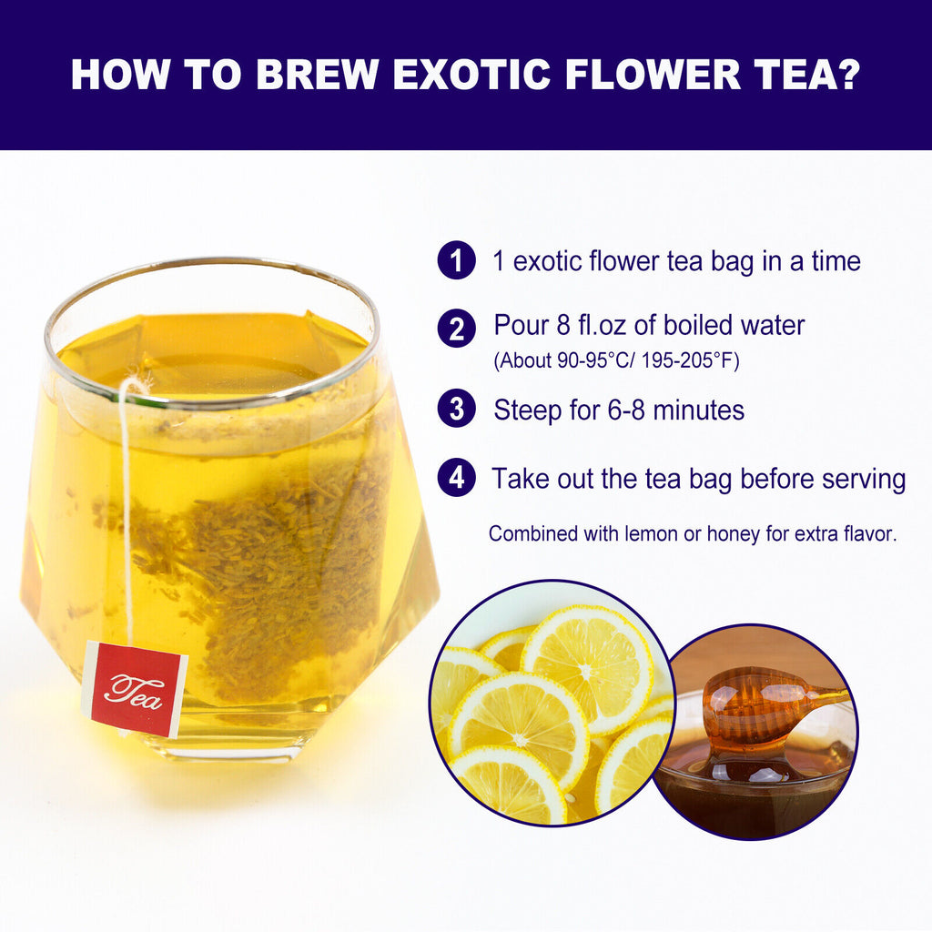 HelloYoung FullChea - Egyptian Lotus Flower Tea Bags, 20 Teabags, 1g/bag - Herbal Tea