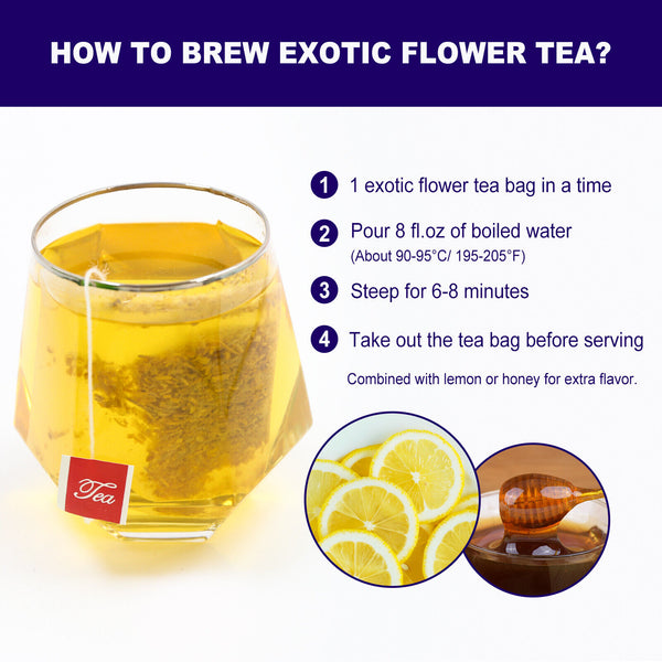 HelloYoung FullChea - Egyptian Lotus Flower Tea Bags, 20 Teabags, 1g/bag - Herbal Tea