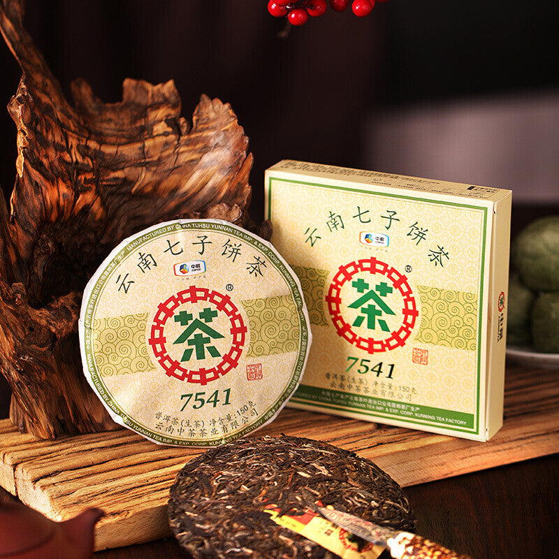 2021 CHINA TEA Puer Raw Puerh Tea 7541 Classic 150g ZhongCha Liushan Tea Boxed Main image