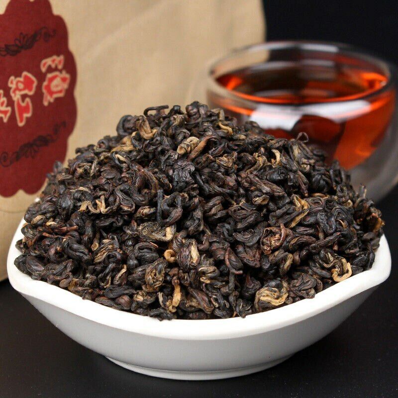HelloYoung Dian Hong Tea Dian Hong Snail FengQing Chinese Tea Dianhong Yunnan Black Tea