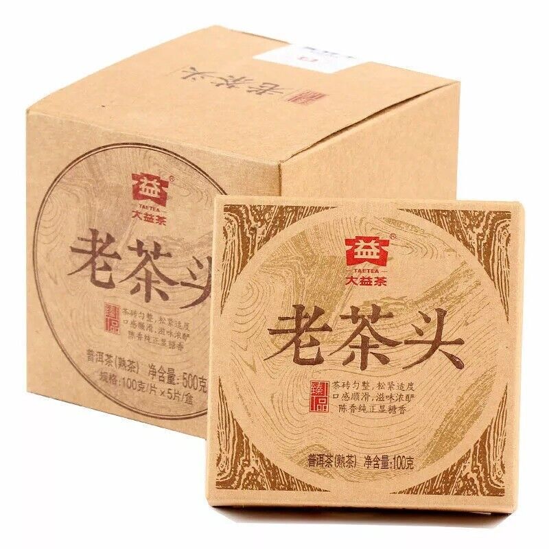 Yunnan Menghai Dayi Pu-erh Lao Cha Tou * 2014 Brick Ripe Puer Tea Brick 100g
