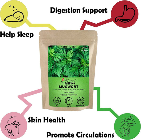 HelloYoung FullChea Dried Mugwort Natural Herb 114g - Superior Dried Mugwort Tea