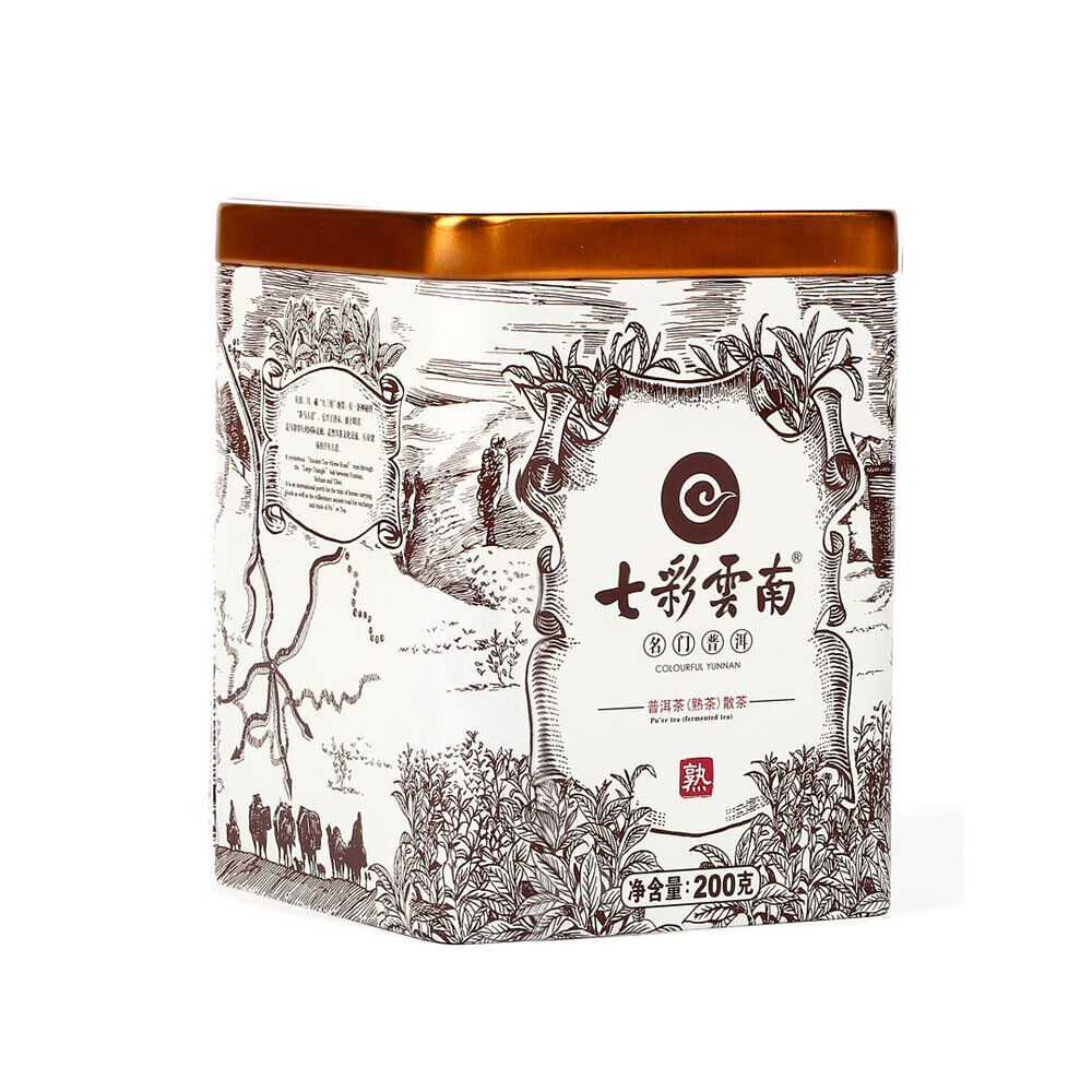 HelloYoung Menghai Puer Ecology Puerh Ripe Ancient Tree Pu' Er Tea Fermented Tea 200g Tin