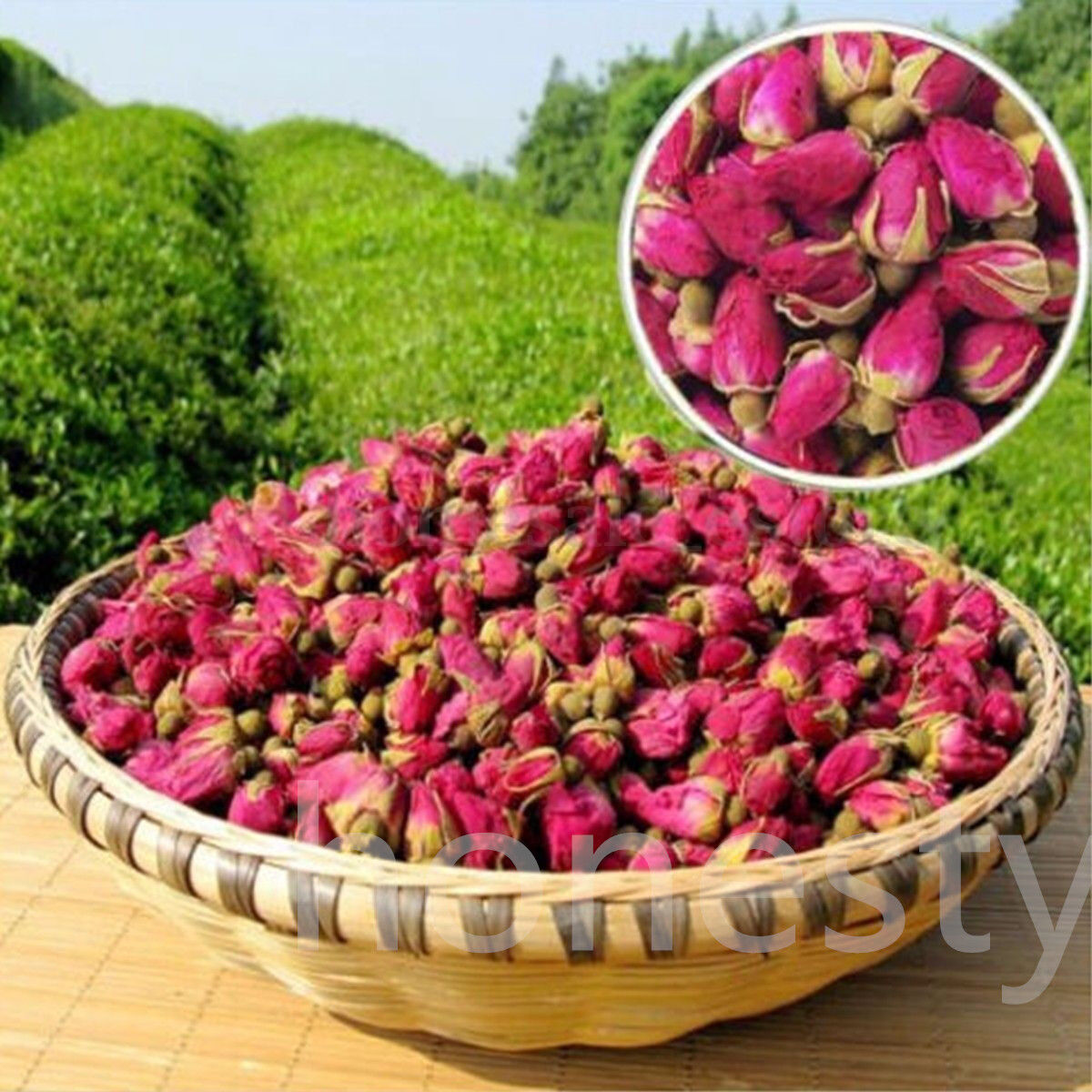Thé de santé séché à base de plantes, bourgeons de roses rouges biologiques 50g Main image