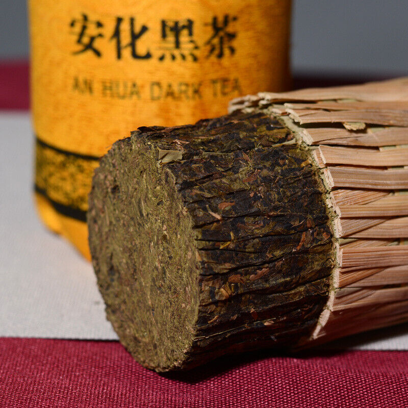 HelloYoung Anhua Shi Liang Tea Ten Tael Hua Juan Dark Tea Hei Cha In Bamboo Basket 362.5g Secondary image