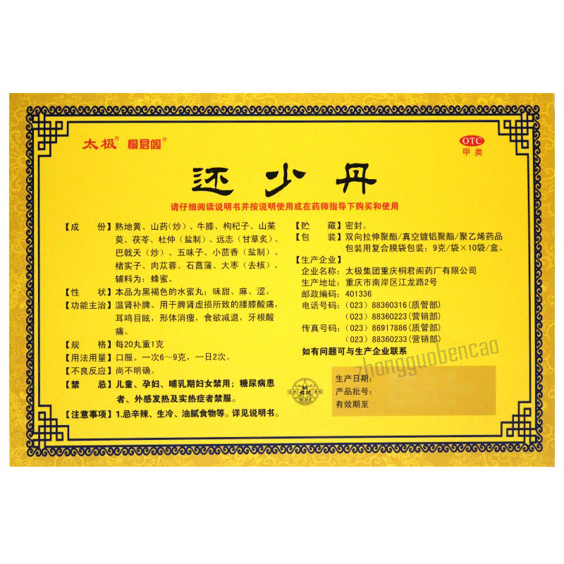 太极还少丹 Taiji Huanshao Dan