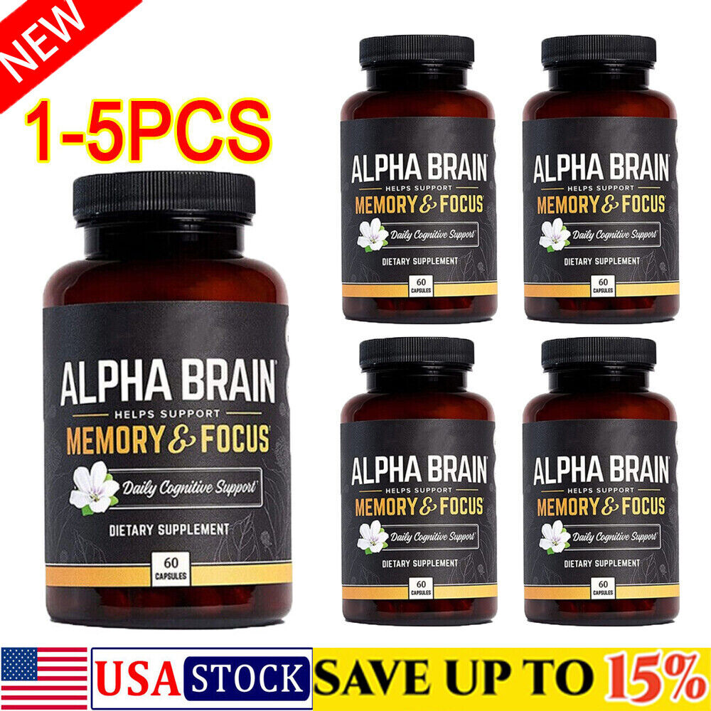 Alpha Brain Memory & Focus 60 Capsules Supplement for Men & Women . Main image