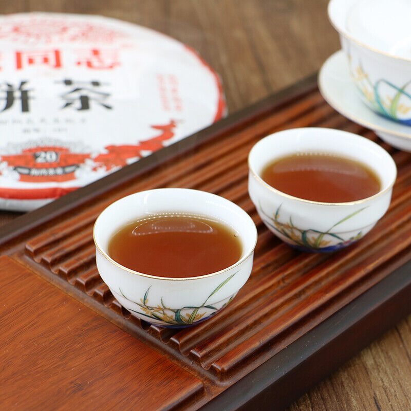 HelloYoung Haiwan Old Comrade Special Cake Puer Cooked Tea Ripe 400g 20th Anniversary