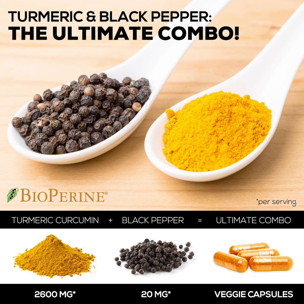 2600mg High Absorption Triple Strength Capsules Turmeric Curcumin with Bioperine
