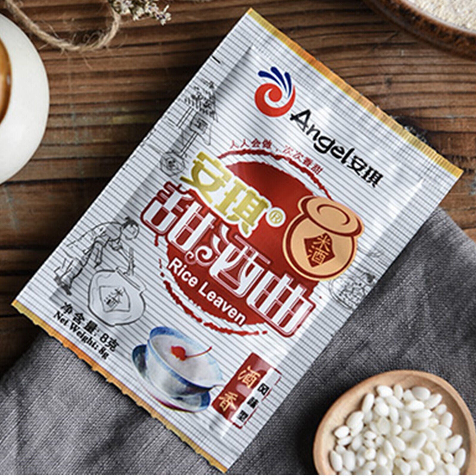 HelloYoung 8g*20pacs Active Rice Wine Koji Power Dry Yeast Alcohol Fermentation 安琪牌酒曲干酵母 Secondary image