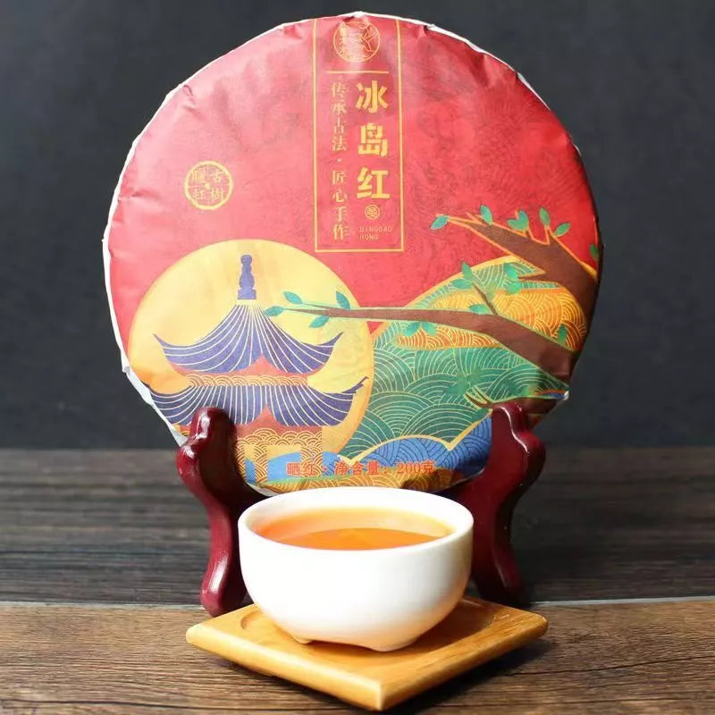200g Yunnan Premium Dianhong Black Tea Cake Stomach Protect Organic Black Tea Main image