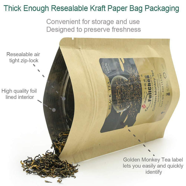 HelloYoung TeaFullChea Tea Golden Monkey - Fujian Black Tea Golden Tea 113g