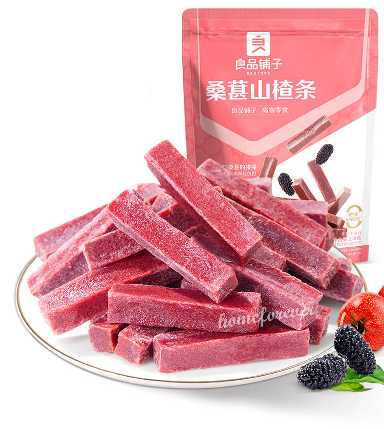 250g Liangpinpuzi Mulberry Hawthorn Strips Fruit Snacks 良品铺子桑葚山楂条 Main image
