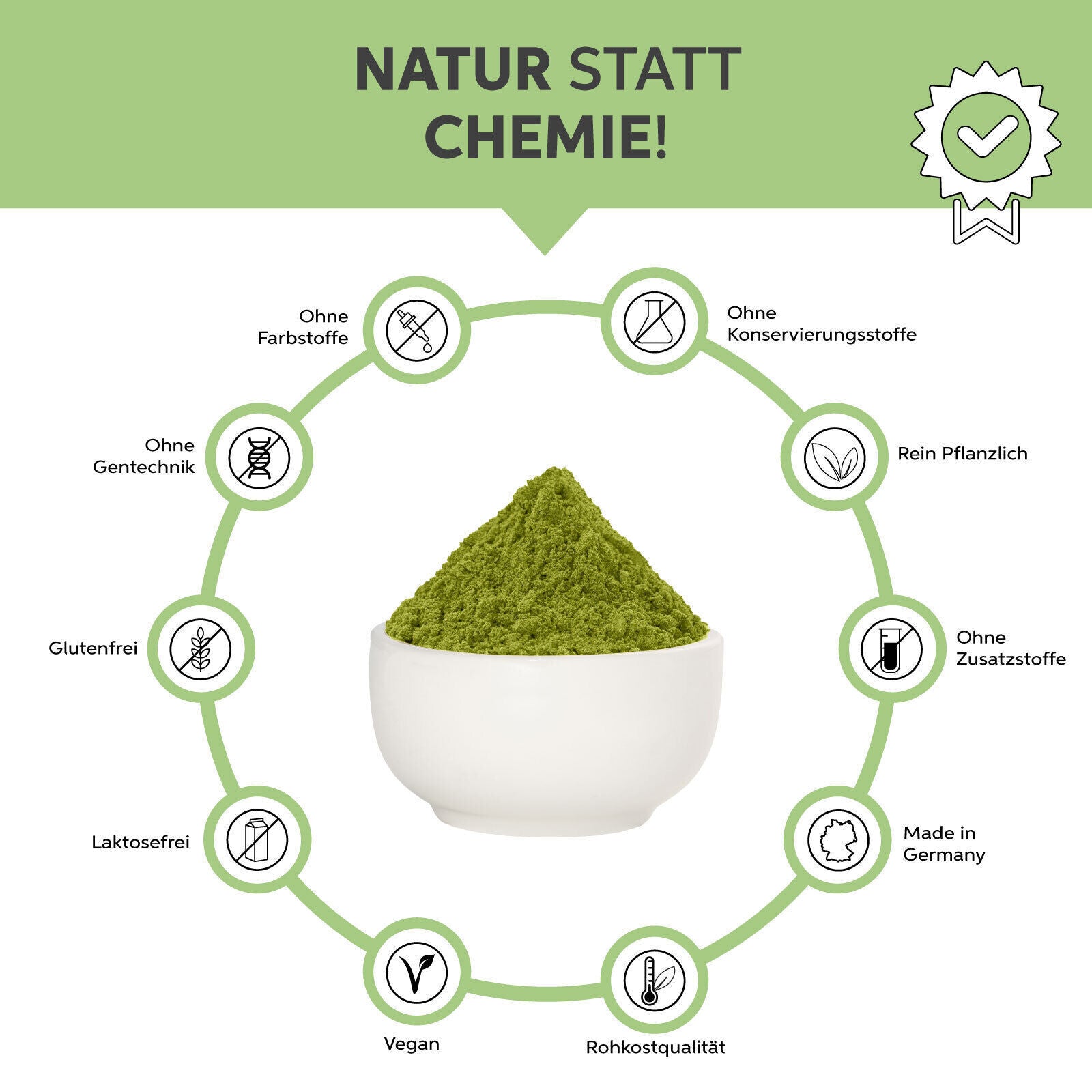 Barley Grass Powder ground | EU Raw Food Barley Grass 100% without additives