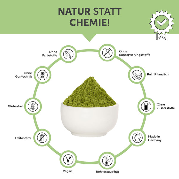 Barley Grass Powder ground | EU Raw Food Barley Grass 100% without additives