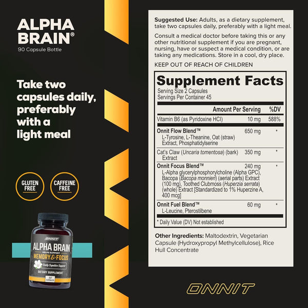 Onnit Alpha Brain Memory & Focus 60 Capsules, Exp 2026, Fast Shipping