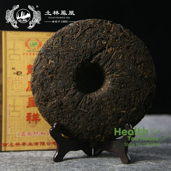 HelloYoung TuLin "Long Feng Cheng Xiang" Five-Year Old Material Ripe Pu Erh Tea 357g